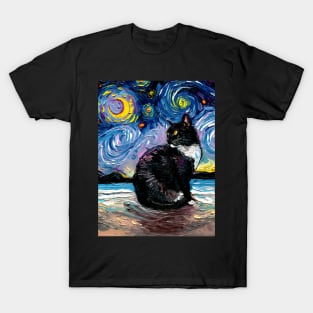 Black Tuxedo Cat Night 2 T-Shirt